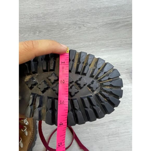 Dexter Women's Bootie Biker Combat Hiking Vintage Heel Boot Suede 7M Brown Shoes - Picture 10 of 11